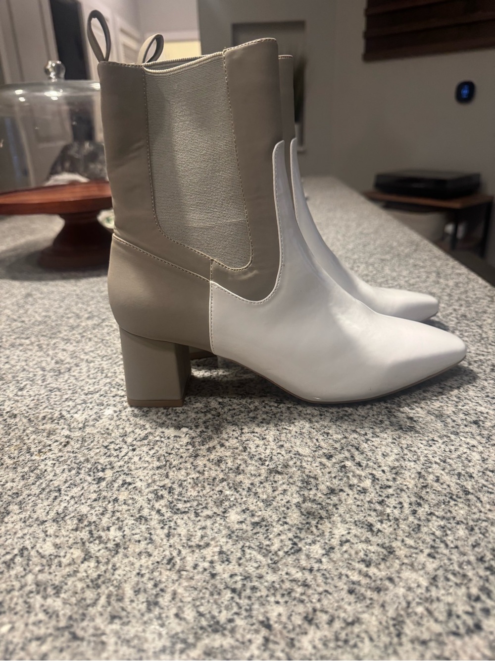 Neutral Two-Tone Cocounuts by Matisse Block Heel Boots - White & Taupe